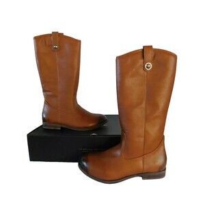 Frye Melissa Button Boots Inside Part Zip Women's sz 5 M Cognac Leather NWOB